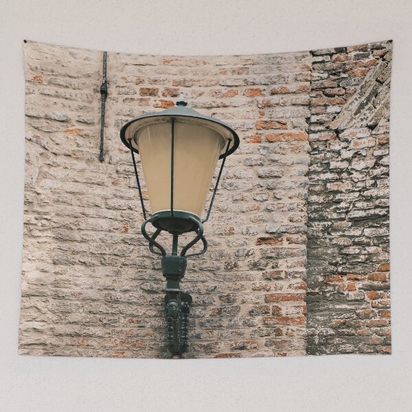 Item preview, Old lamp on a red brick wall | Elburg, The Netherlands | Street & Travel Photography designed and sold by Diana van Neck.