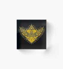 Heart Shield Triforce Gold 3/3 Acrylic Block