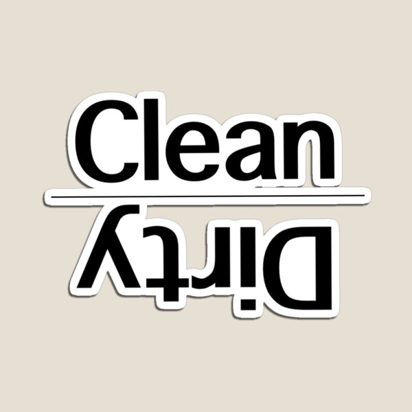 Clean Dirty Dishwasher Magnet Indicator Sign Large Text Magnetic