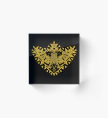 Heart Shield Triforce Gold 2/3 Acrylic Block
