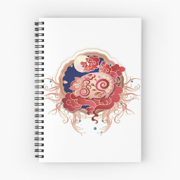 Item preview, Chinese Zodiac golden red Pig in the moon illustrated in Chinese Style designed and sold by xdashu.