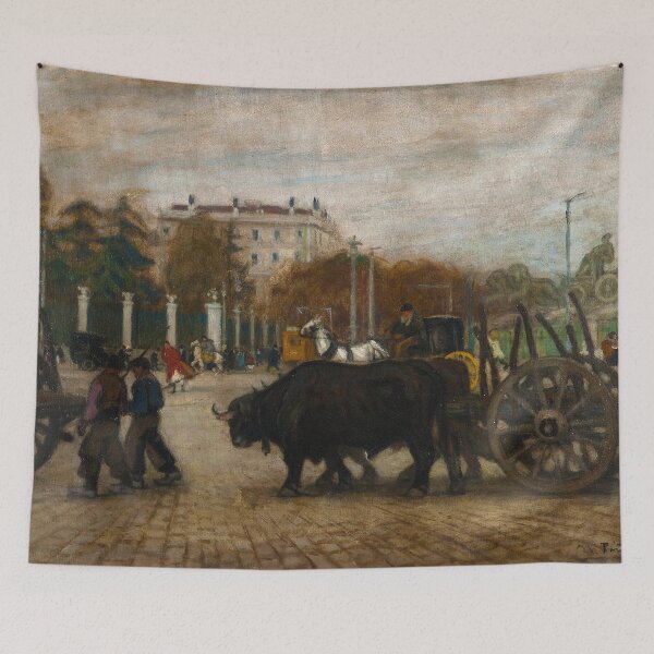 Item preview, Herdsmen in the Plaza de la Cibeles by Nicanor Piñole (1907) designed and sold by allhistory.