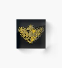 Heart Shield Triforce Gold 1/3 Acrylic Block