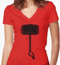MJOLNIR - HAMMER OF THE GODS Women's Fitted V-Neck T-Shirt