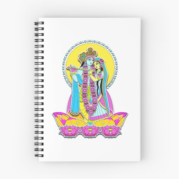 Item preview, Radha Krishna on a lotus flower designed and sold by GundicaArt.