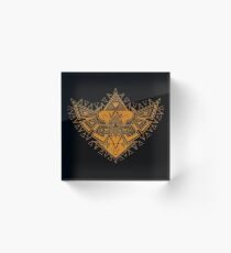 Heart Shield Triforce Bronce Gold 3/3 Acrylic Block