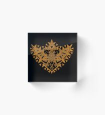 Heart Shield Triforce Bronce Gold 2/3 Acrylic Block