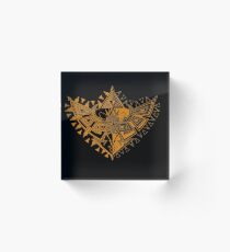 Heart Shield Triforce Bronce Gold 1/2 Acrylic Block