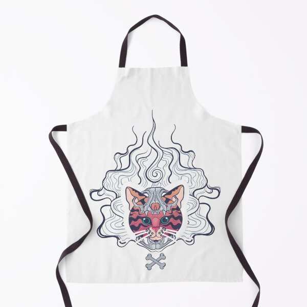Item preview, Cat head with skull mask artwork sticker appare designed and sold by Scopestor.