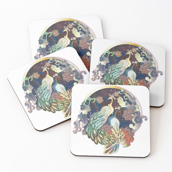 Item preview, Peacock illustrated with flowers and cloud, chinese style designed and sold by xdashu.