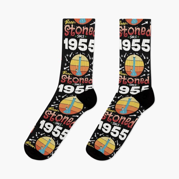 Item preview, Been stoned since 1955 (Orange retro vintage sunset with bong) designed and sold by YomeHayin.