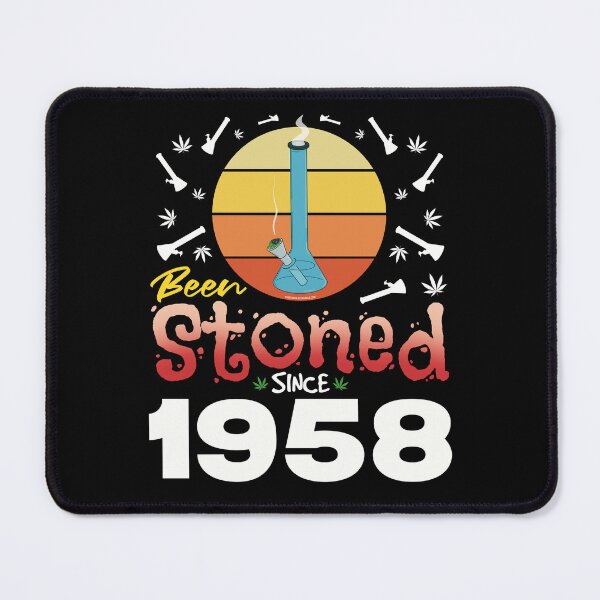 Item preview, Been stoned since 1958 (Orange retro vintage sunset with bong) designed and sold by YomeHayin.