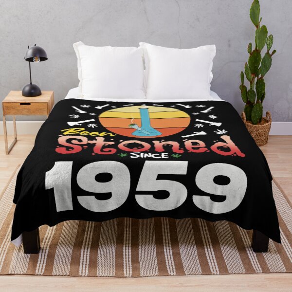 Item preview, Been stoned since 1959 (Orange retro vintage sunset with bong) designed and sold by YomeHayin.