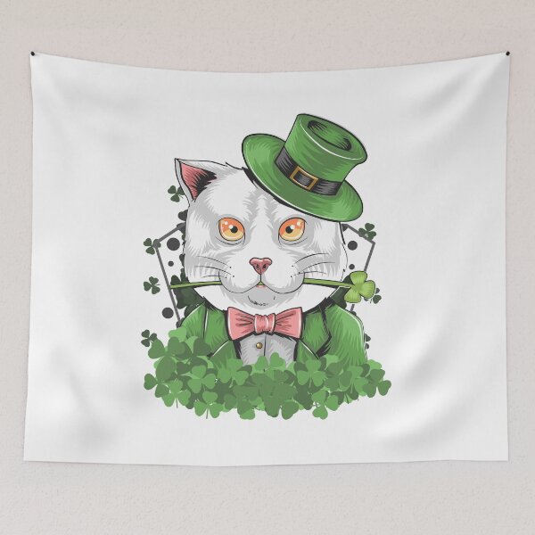 Item preview, St patrick's day shamrock cat designed and sold by Scopestor.
