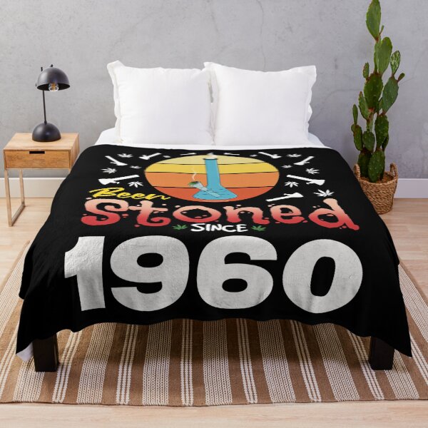 Item preview, Been stoned since 1960 (Orange retro vintage sunset with bong) designed and sold by YomeHayin.