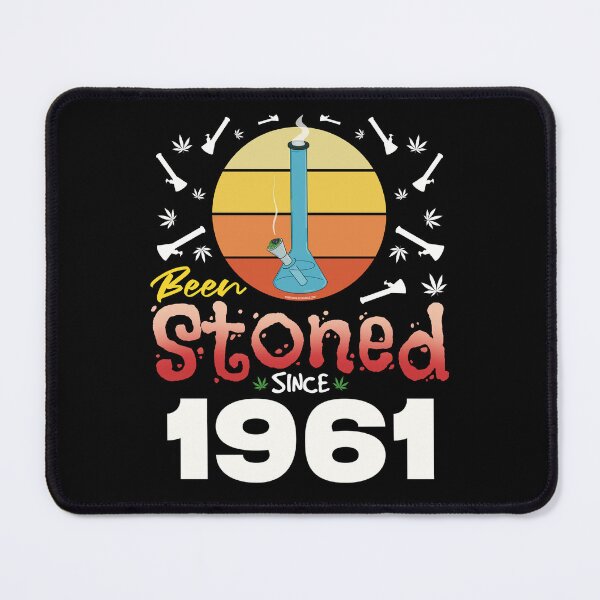 Item preview, Been stoned since 1961 (Orange retro vintage sunset with bong) designed and sold by YomeHayin.