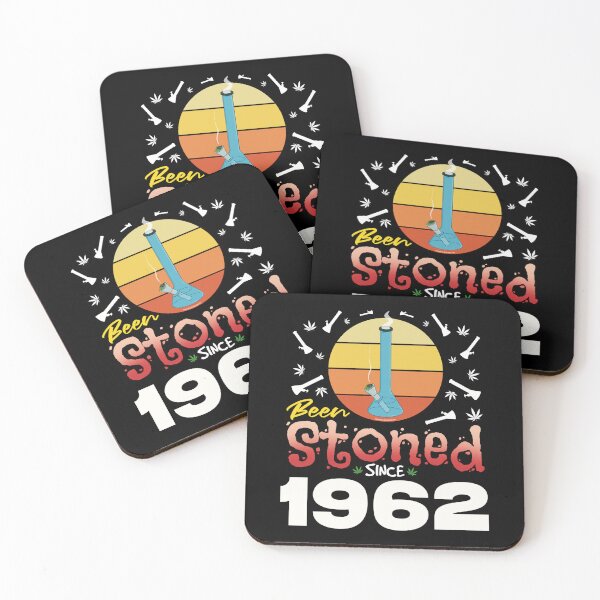 Item preview, Been stoned since 1962 (Orange retro vintage sunset with bong) designed and sold by YomeHayin.