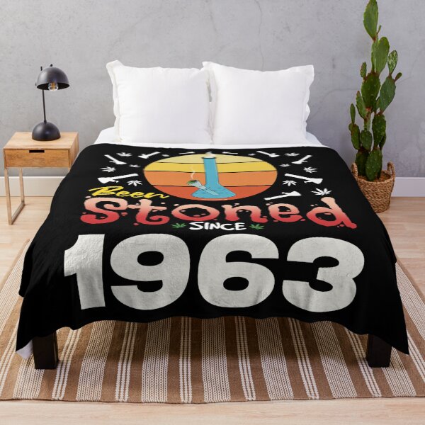 Item preview, Been stoned since 1963 (Orange retro vintage sunset with bong) designed and sold by YomeHayin.
