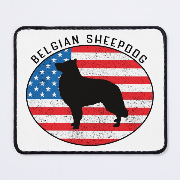 Item preview, Patriotic Belgian Sheepdog with Distressed American Flag USA designed and sold by arlutai.