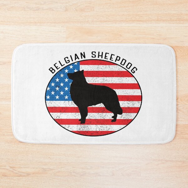 Item preview, Patriotic Belgian Sheepdog with Distressed American Flag USA designed and sold by arlutai.