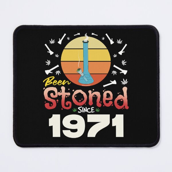 Item preview, Been stoned since 1971 (Orange retro vintage sunset with bong) designed and sold by YomeHayin.