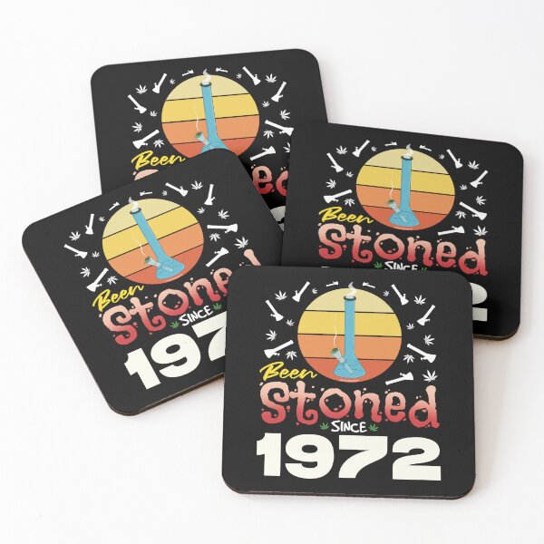 Item preview, Been stoned since 1972 (Orange retro vintage sunset with bong) designed and sold by YomeHayin.