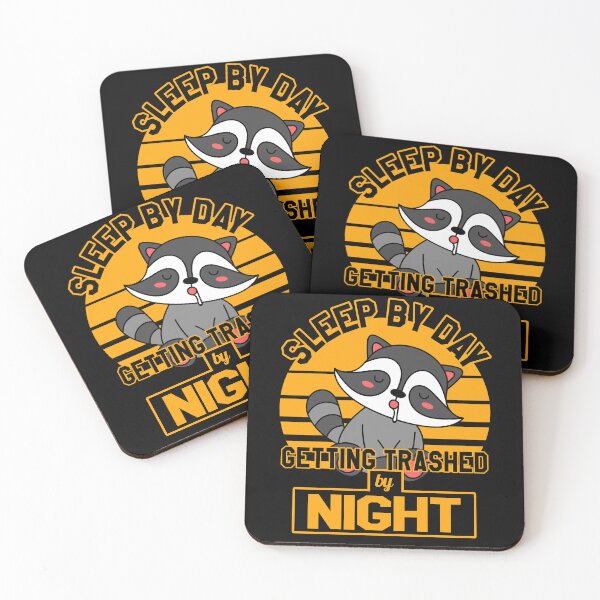 Item preview, Sleep by day getting trashed by night, little raccoon buddy designed and sold by VictorL Designs.