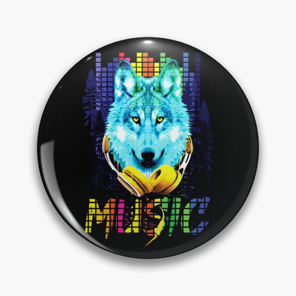 Item preview, Mountain wolf custom music club, wolf Colorful design designed and sold by bluehatgraphics.