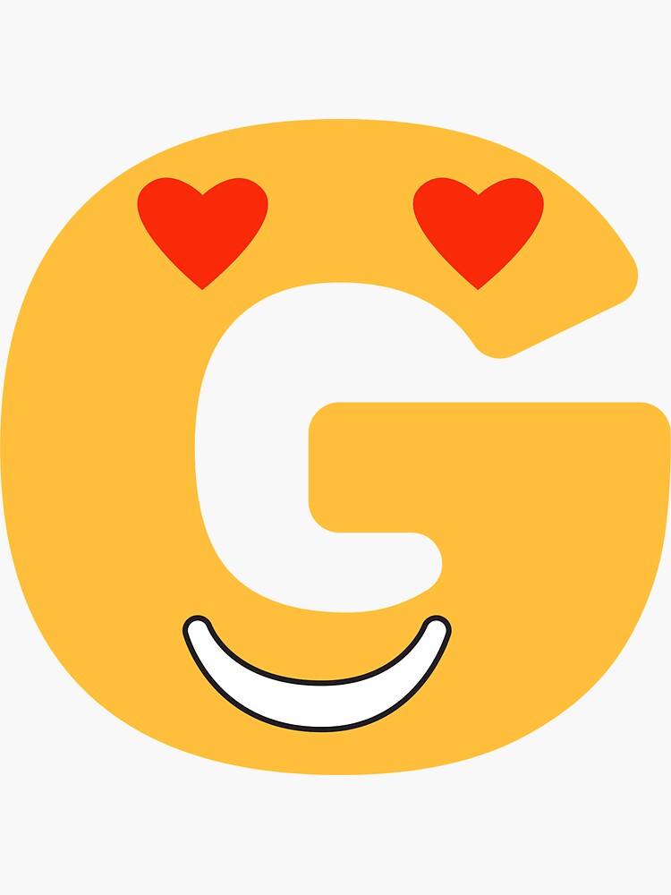 " Funny Custom Emoji Letter G" Sticker For Sale By HasnaaStore | Redbubble