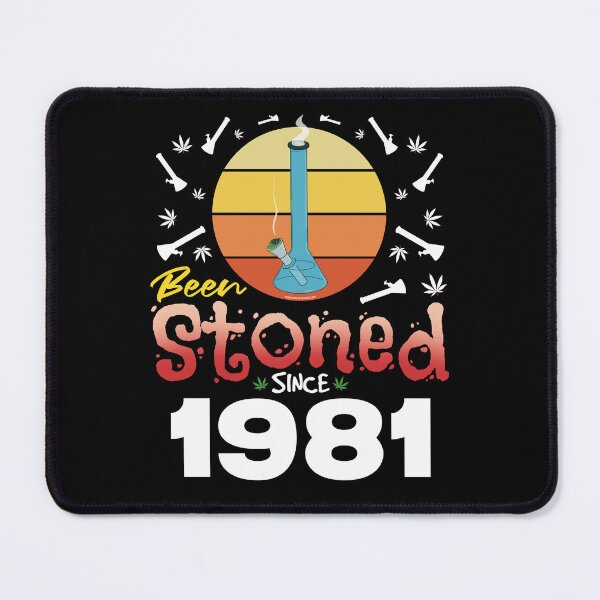 Item preview, Been stoned since 1981 (Orange retro vintage sunset with bong) designed and sold by YomeHayin.