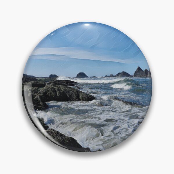 Item preview, Day at the Beach | Haystacks and Blue-Green Waves Along Rugged Oregon Coast designed and sold by arlutai.