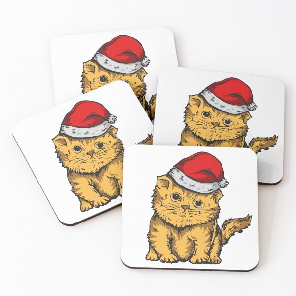 Item preview, Artwork cute cat with Christmas hat  designed and sold by Scopestor.