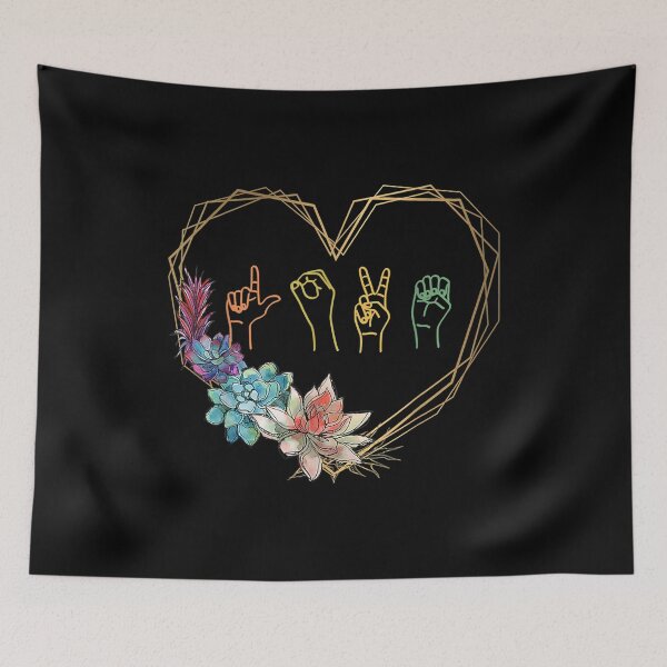Item preview, Love Sign Language Floral Heart Asl Valentine's Day  designed and sold by wendyy88.