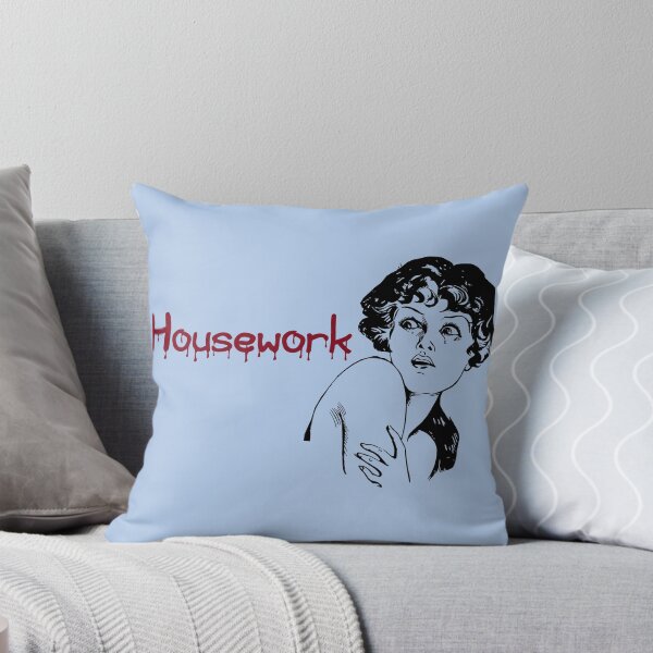 Item preview, Housework - Funny horror type print with vintage style scared woman designed and sold by S Quinn.