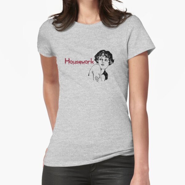 Item preview, Housework - Funny horror type print with vintage style scared woman designed and sold by S Quinn.