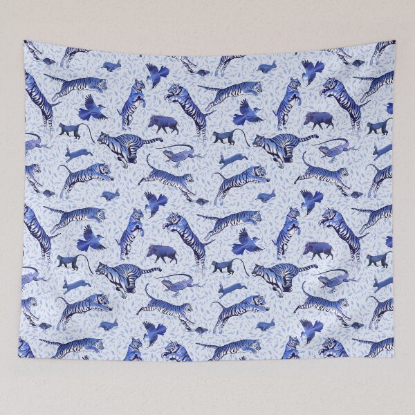 Item preview, Leaping Blue Tigers and food web designed and sold by LisetteBaron.