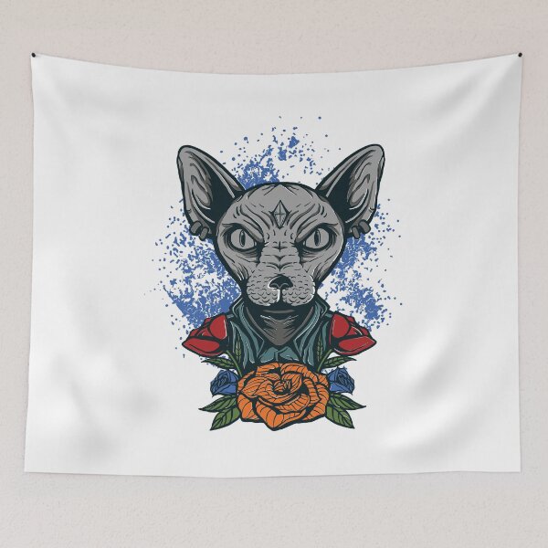 Item preview, Sphynx cat with flowers  designed and sold by Scopestor.
