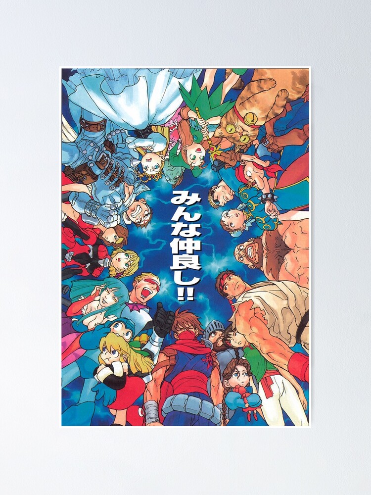 Retro Capcom art Psx manga style