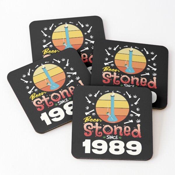 Item preview, Been stoned since 1989 (Orange retro vintage sunset with bong) designed and sold by YomeHayin.