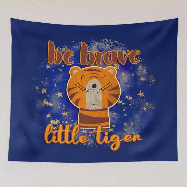 Item preview, Be Brave, Little Tiger Inspiring Cartoon Quote designed and sold by CRHPOD20.
