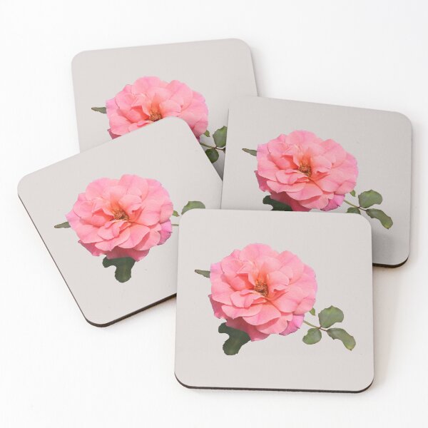 Item preview, Pink Rose with Leaves on Sandy Off White designed and sold by STHogan2.