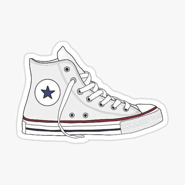 white top converse sticker" Sticker for Sale by madelinegraham | Redbubble