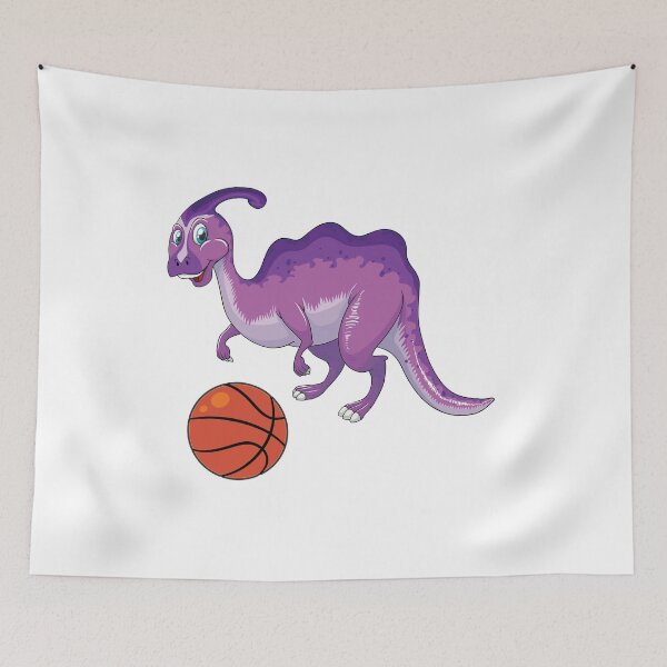 Artikelvorschau, Dinosaurier, der Basketball spielt, lustige gute lila Dinosaurier-Basketball-Liebhaber Art entworfen und verkauft von pedrored369.