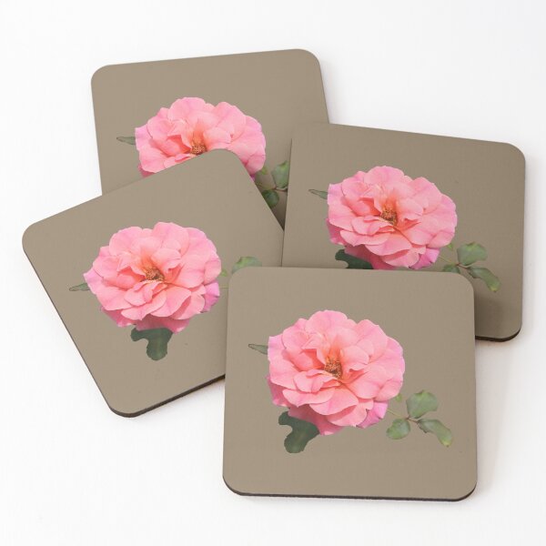 Item preview, Pink Rose with Leaves on Light Brown designed and sold by STHogan2.