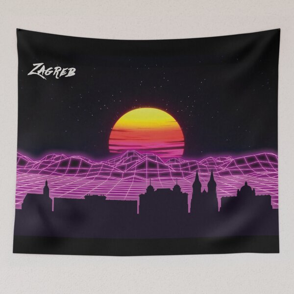 Item preview, Zagreb Skyline Neon Nights designed and sold by DFerraz.