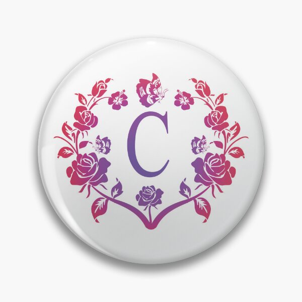 Item preview, Ornamental Letter C, Purple And Red Heart Butterfly, Monogram Letter Ornament designed and sold by PROMEN Creativity.