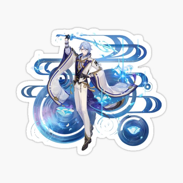 Item preview, Genshin Impact Kamisato Ayato Burst Sticker designed and sold by pokeenix.