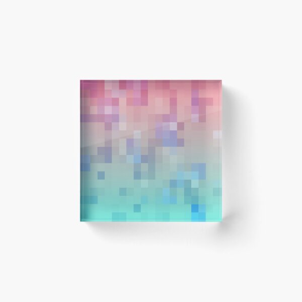 Item preview, geometric pixel square pattern abstract background in pink blue designed and sold by Mrvell.