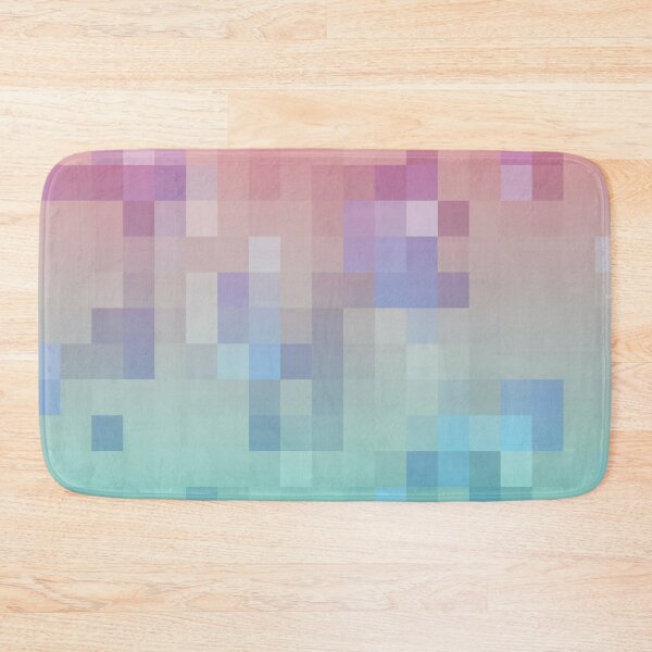 Item preview, geometric pixel square pattern abstract background in pink blue designed and sold by Mrvell.