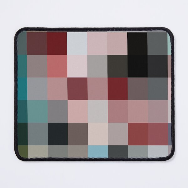 Item preview, geometric pixel square pattern abstract background in red pink blue designed and sold by Mrvell.